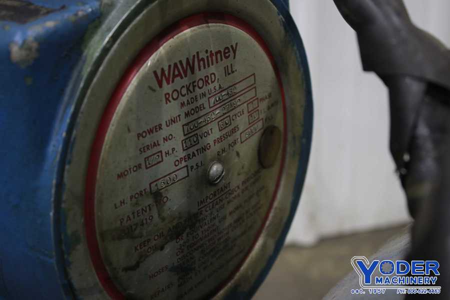 100 Ton, Whitney #790-050, portable hydraulic punch w/pump, 6-1/4" throat, 1/2 HP, #74700 - Image 10