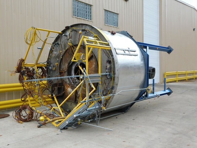 Stainless Steel spray dryer absorber, 95" cone side, 63" straight side, 126" legs, 8-1/2" discharge - Image 2