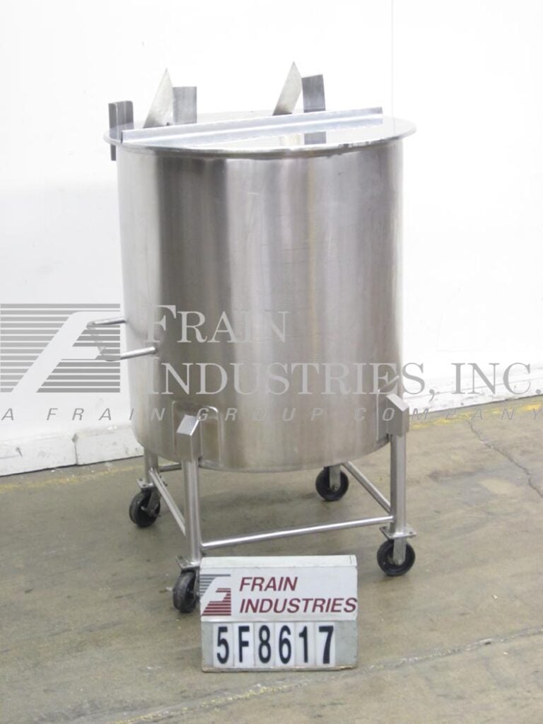 250 gallon 316 Stainless Steel, single wall tank, 36" OD, 50" straight wall, flat top w/dual flip top covers - Image 1