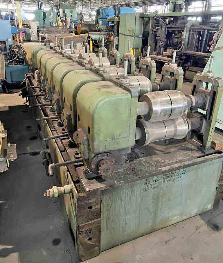 9 Stand, Yoder, rollforming line, 24" roll space, 3" diameter arbors, 75 HP, tooled for C Purlin - Image 4