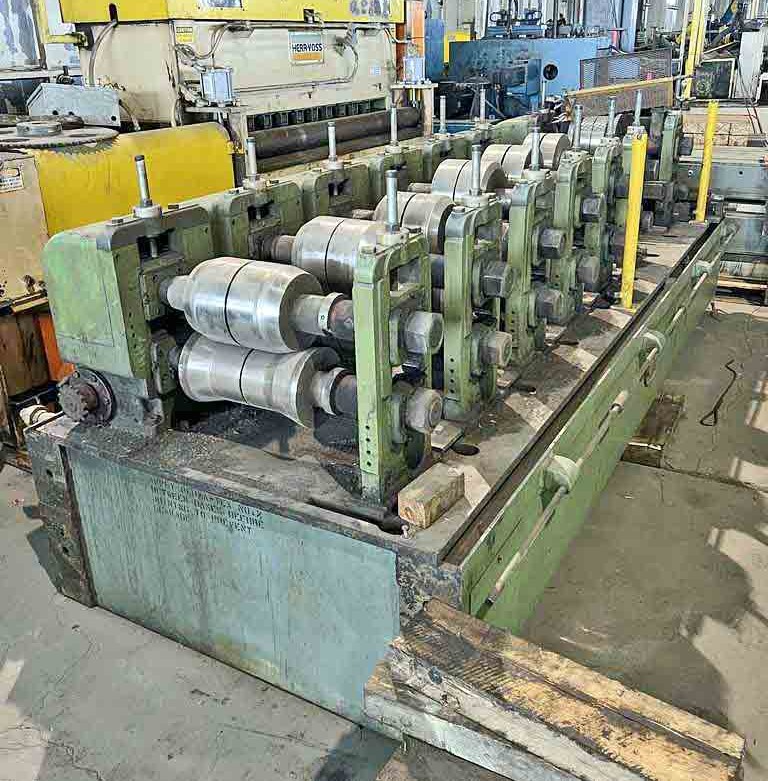 9 Stand, Yoder, rollforming line, 24" roll space, 3" diameter arbors, 75 HP, tooled for C Purlin - Image 9