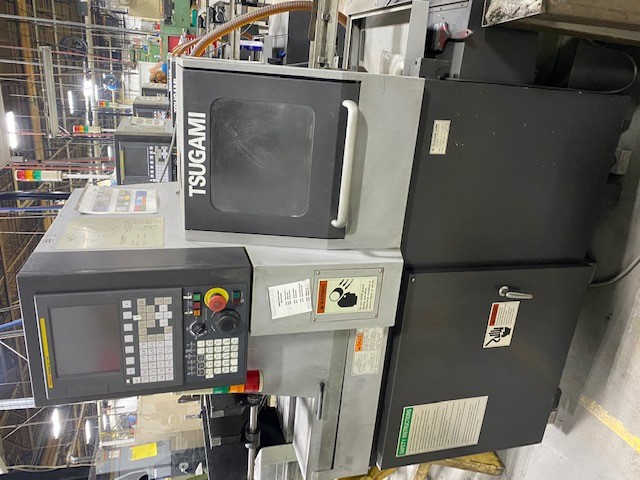 Tsugami #BO123, 3-Axis Swiss, 3-12mm, Fanuc 0i, part pusher from hooper for sawn parts to 10" length. (2) - Image 1