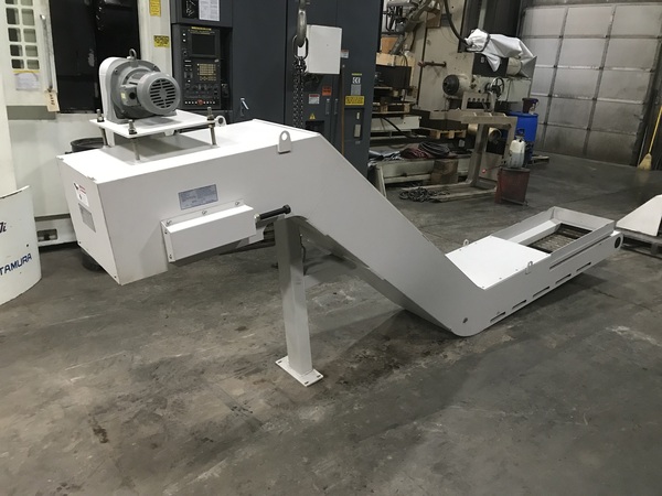 29" x 164" Sungwoo #VTC-16/20, chip conveyor, 220 V., 44" discharge height - Image 1