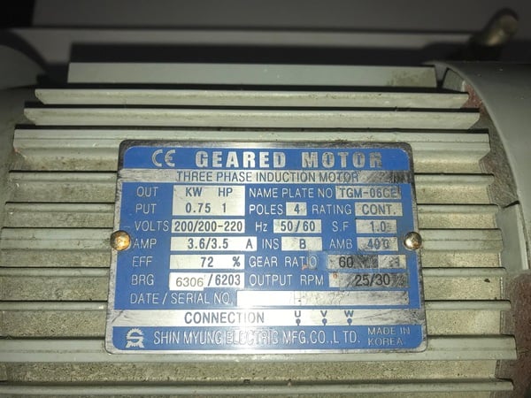 29" x 164" Sungwoo #VTC-16/20, chip conveyor, 220 V., 44" discharge height - Image 7