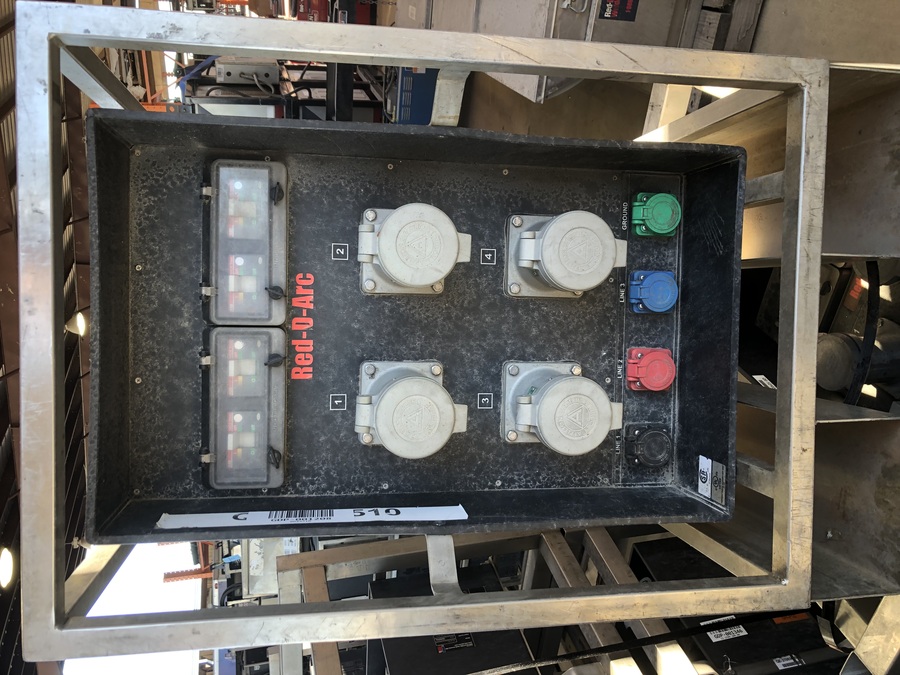 4x100 amp Distribution Panel for use with portable generator providing 4 female 100A 480V.receptacles with - Image 1