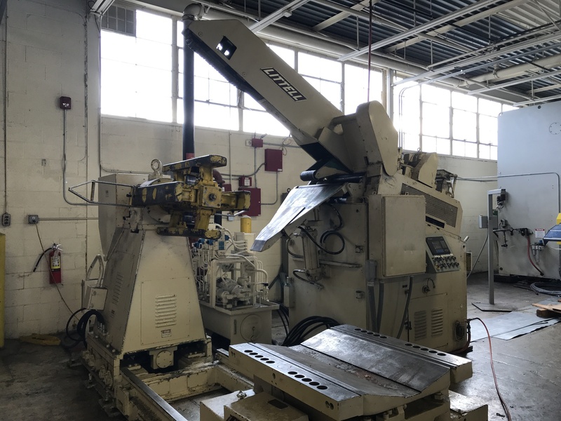 10000 lb. Littell #90-30 / S200, coil reel w/ coil car & straightener, 30" W, 60" OD, 20"-24" ID, hydraulic - Image 1