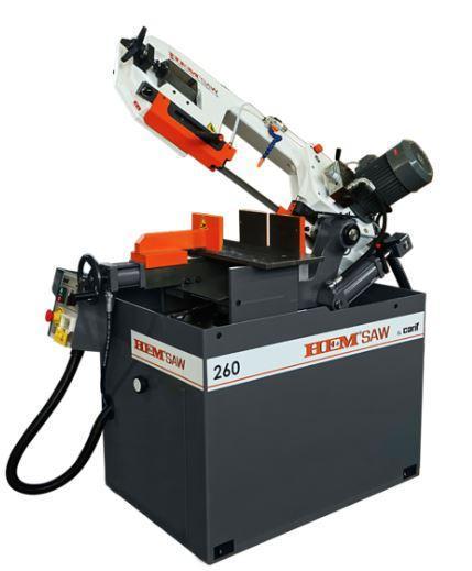 10.2" x 5.9" Hemsaw #260BSA, Carif Double Utility Miter Band Saw, 1" X 96-1/2" X .035" blade, semi-automatic - Image 1