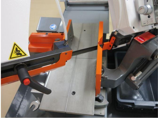 10.2" x 5.9" Hemsaw #260BSA, Carif Double Utility Miter Band Saw, 1" X 96-1/2" X .035" blade, semi-automatic - Image 8