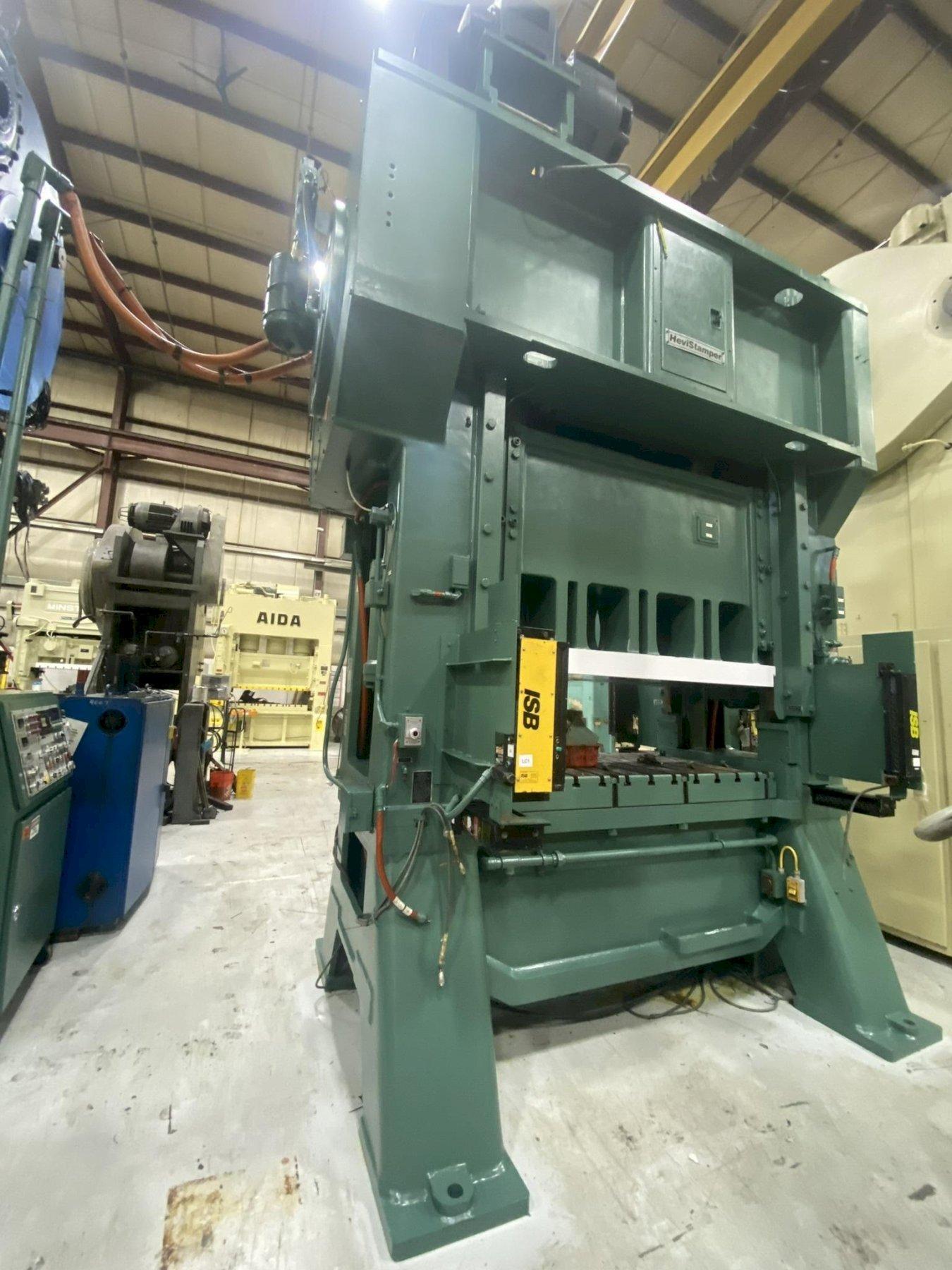 250 Ton, Minster #E2-250-72-36 Hevi-Stamper straight side press, 4" stroke, 25" Shut Height, air clutch, 1988 - Image 4