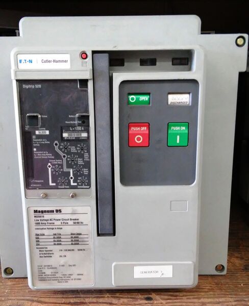 Cutler-Hammer Magnum, DS 1600AF/1200AT, LSIG, 120 Volts, electrically operated, fixed - Image 1