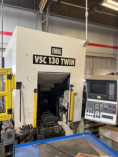 Emag #VSC-130, twin spindle vertical CNC lathe, GE Fanuc 16T, coolant filtration system, 1996 - Image 1
