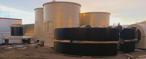 14.5' x 28' Allis-Chalmers, ball mill, 3000 HP, Configured for wet overflow discharge - Image 1