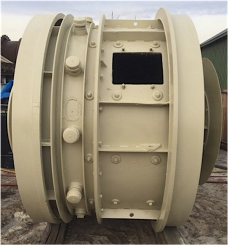 5' x 3' SAG mill with 20 HP, Skid mounted, Chain-driven w/ rollers under shell - Image 4