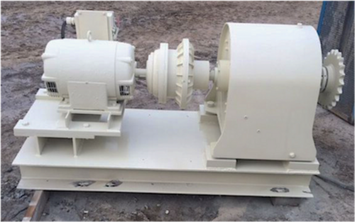 5' x 3' SAG mill with 20 HP, Skid mounted, Chain-driven w/ rollers under shell - Image 9