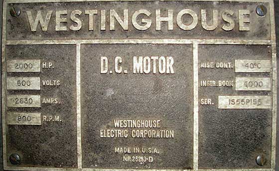 2000 HP 800 RPM Westinghouse, 2630 amps, 40C, 600 Volts, ser. IS55P155 - Image 2