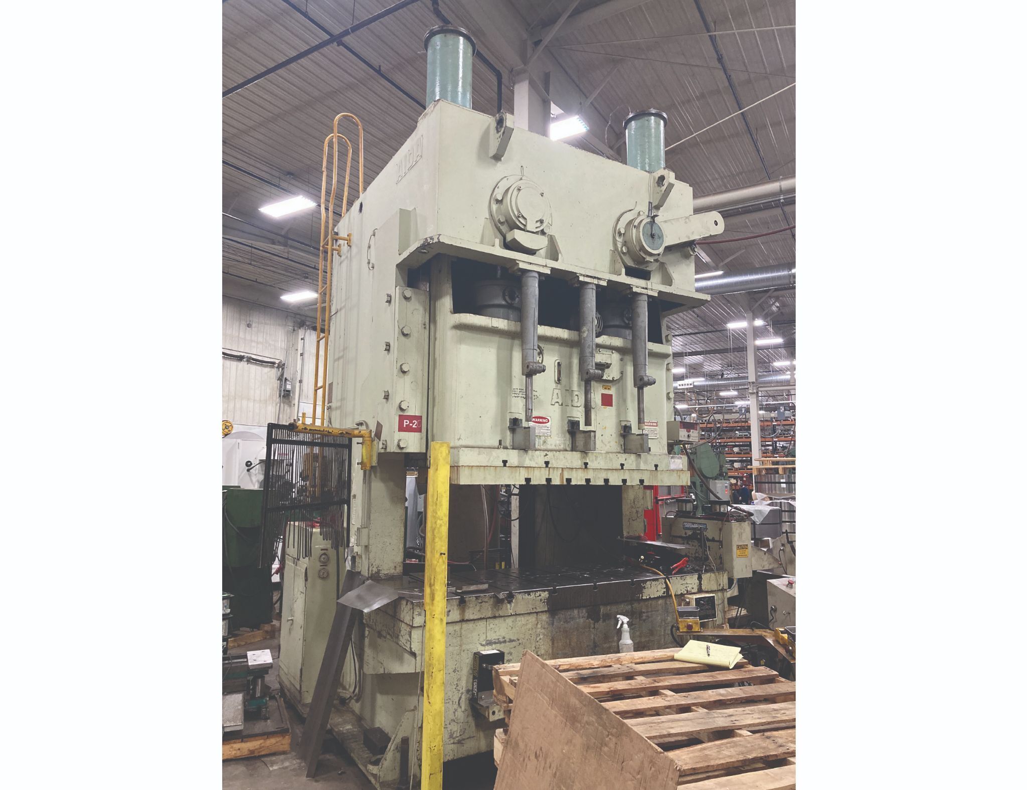 220 Ton, Aida #PDC-20, double crank gap frame press, 9.8" stroke, 19.6" Shut Height, 4.1" adj., 33 SPM, 94.4" - Image 1