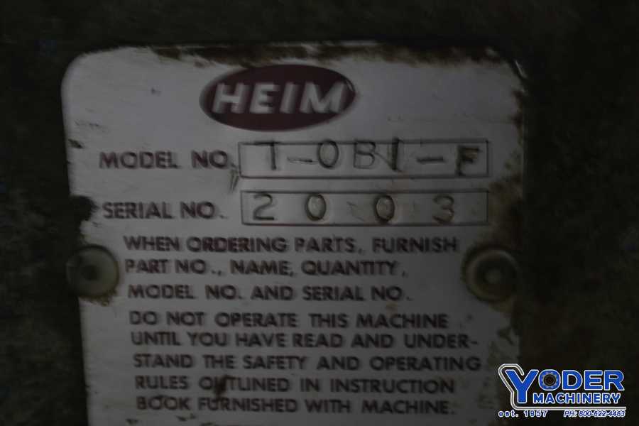 70 Ton, Heim #7, OBI press, 3" stroke, 13" Shut Height, 4" adj., 11" throat, 32" x20" bed, 110 SPM, air - Image 8