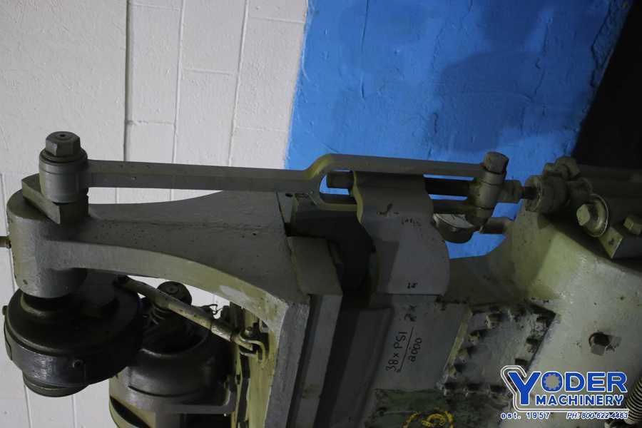 150 Ton, Vertical wheel press, 18 stroke, 40-1/2" between rails, spring ram return, #74885 - Image 10