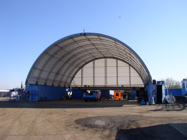42' x 260' Coverall Shelter #TAS, fabric shelter, 4-doors, fabric not included - Image 1