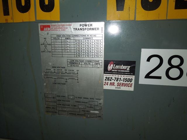 1000 KVA 2400 Delta Primary, 480 Delta Secondary, Accurate, Nema I, dry type - Image 2