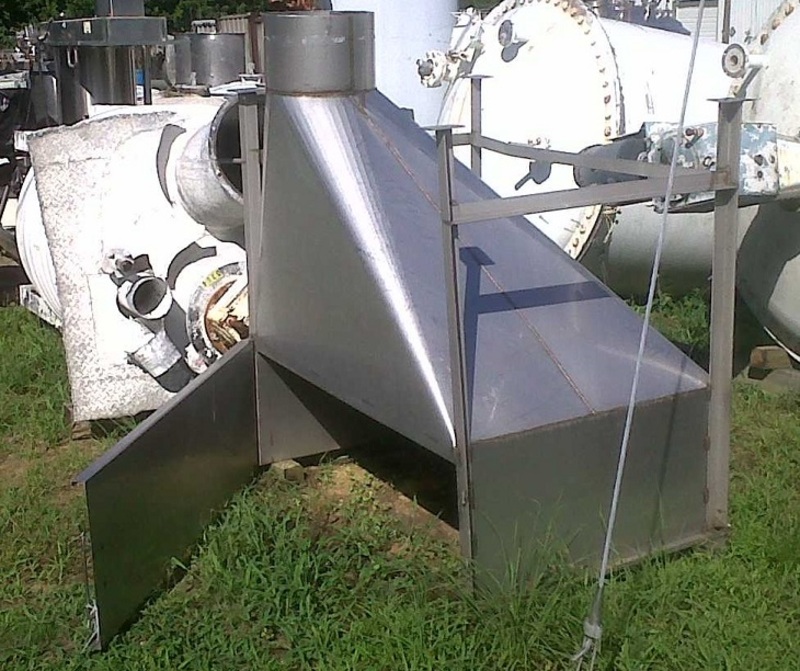 Stainless Steel Hopper, 52" length x 40" wide x 20" t/t, 67" overall height, 15" outlet. - Image 1