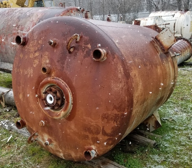 1000 gallon Dedietrich, Glass Lined Reactor, Carbon Steel, 60" Dia. x 6' T/T, 10/FV PSI @ 500°F, 90 PSI - Image 2