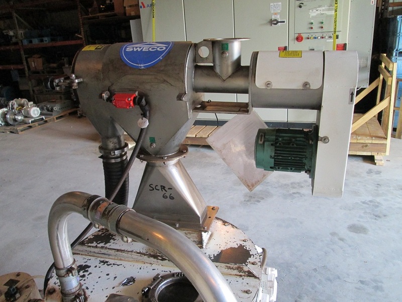 5" x 12" Sweco #K300C, Rotary/centrifugal Sifter, 4" inlet, 4" screw, with MAC hopper, bin vibrator, impulse - Image 2