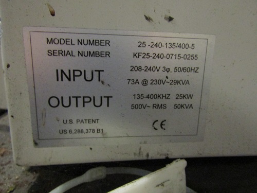Ajax Tocco #25+240-135/400-5 Induction Heater - Image 6