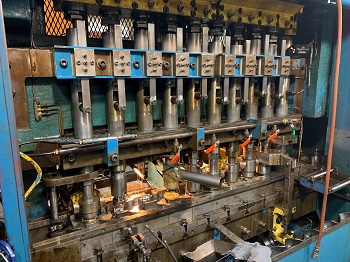 9 Ton, Waterbury-Farrel #2010-HT, ICOP Transfer Press, 10 Station, round plunger, 4.5" blank diameter, 1 5/8" - Image 2