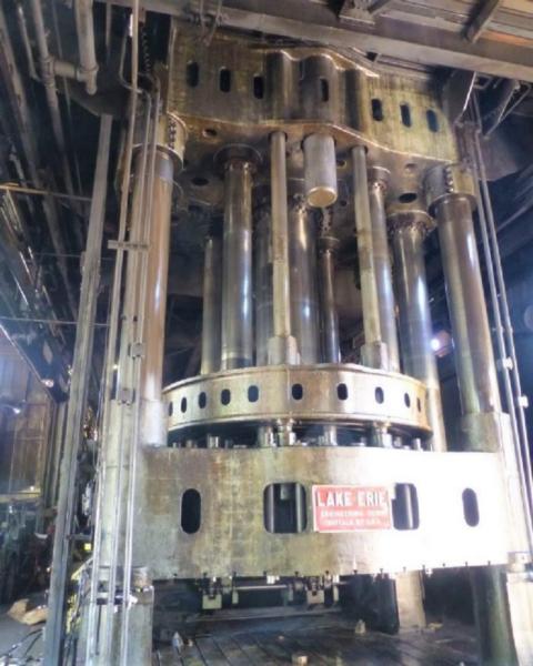 4000 Ton, Lake Erie, Double Action Hydraulic Press, 168" die space, 180" ram stroke, 48" ejector stroke - Image 3
