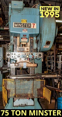 75 Ton, Minster #7, Gap Frame Press, 36" x 24" bed, 3" stroke, 18" shut height, 18" adjustment, 150 SPM - Image 1