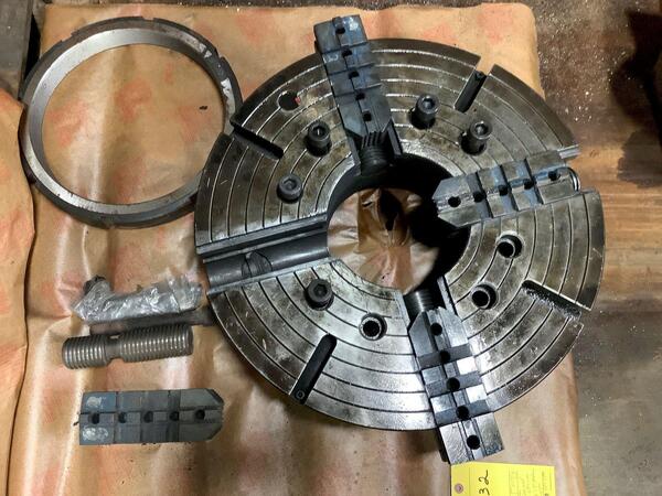 24" Manual 4-jaw chuck with 8" thru hole, A2-15 mount - Image 1