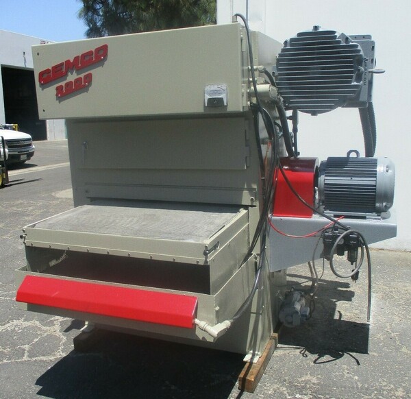 37" Cemco #UR-2137, 1-head belt grinder, complete coolant system - Image 1