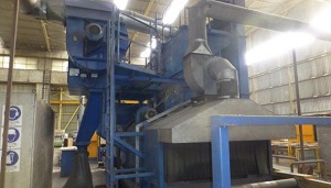 Gietart Shot Blasting Line, 78" x 2" x 20000 lb., entry roller conveyor, 2002 - Image 1