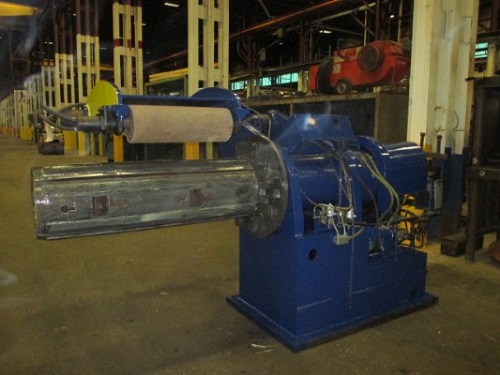 30000 lb. (est) Paxson, Mandrel Uncoiler w/ Hold Down Roll, 50" width, 20" ID, 32.50" flr.-bottom, 26-3/4" - Image 2