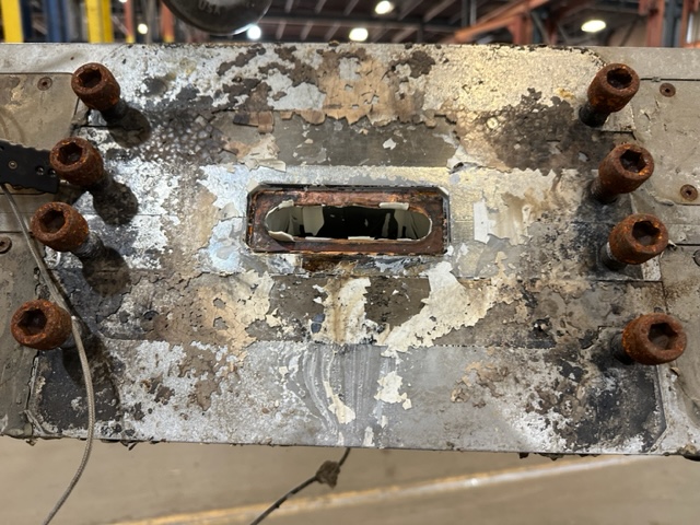 72" Allied Duraflow #AHM-100, flex lip sheet extrusion die, back center feed - Image 7