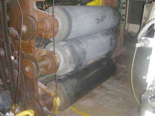 Sheet Take-off Unit, Marshall & Williams, (3) 54" face rolls mounted in vertical arrangement - Image 2