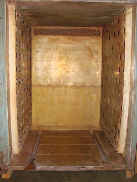 48" width x 72" H x 48" L Grieve, Stainless interior, horiz-air, gas fired, powered exhaust Class A, cart - Image 3