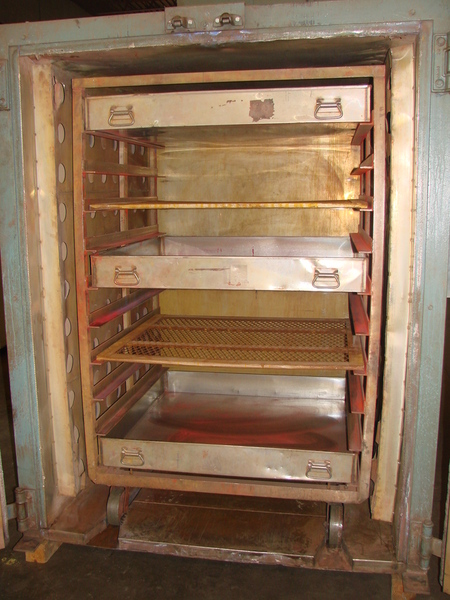 48" width x 72" H x 48" L Grieve, Stainless interior, horiz-air, gas fired, powered exhaust Class A, cart - Image 5