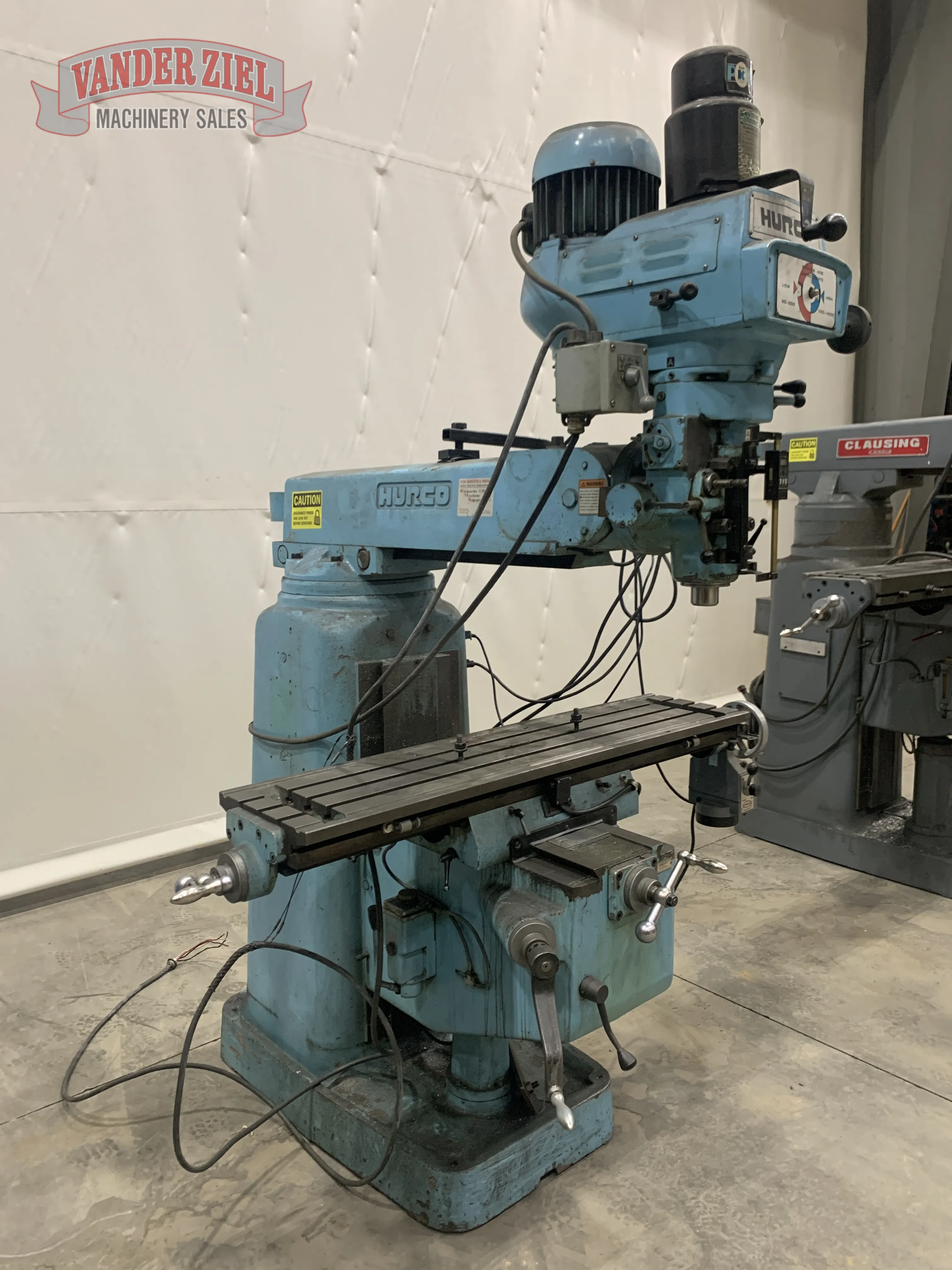 Hurco #SM-1, vertical knee mill, 12" x48" table, 3 HP, Fagor 3-Axis digital read out, power draw bar, #15655 - Image 2