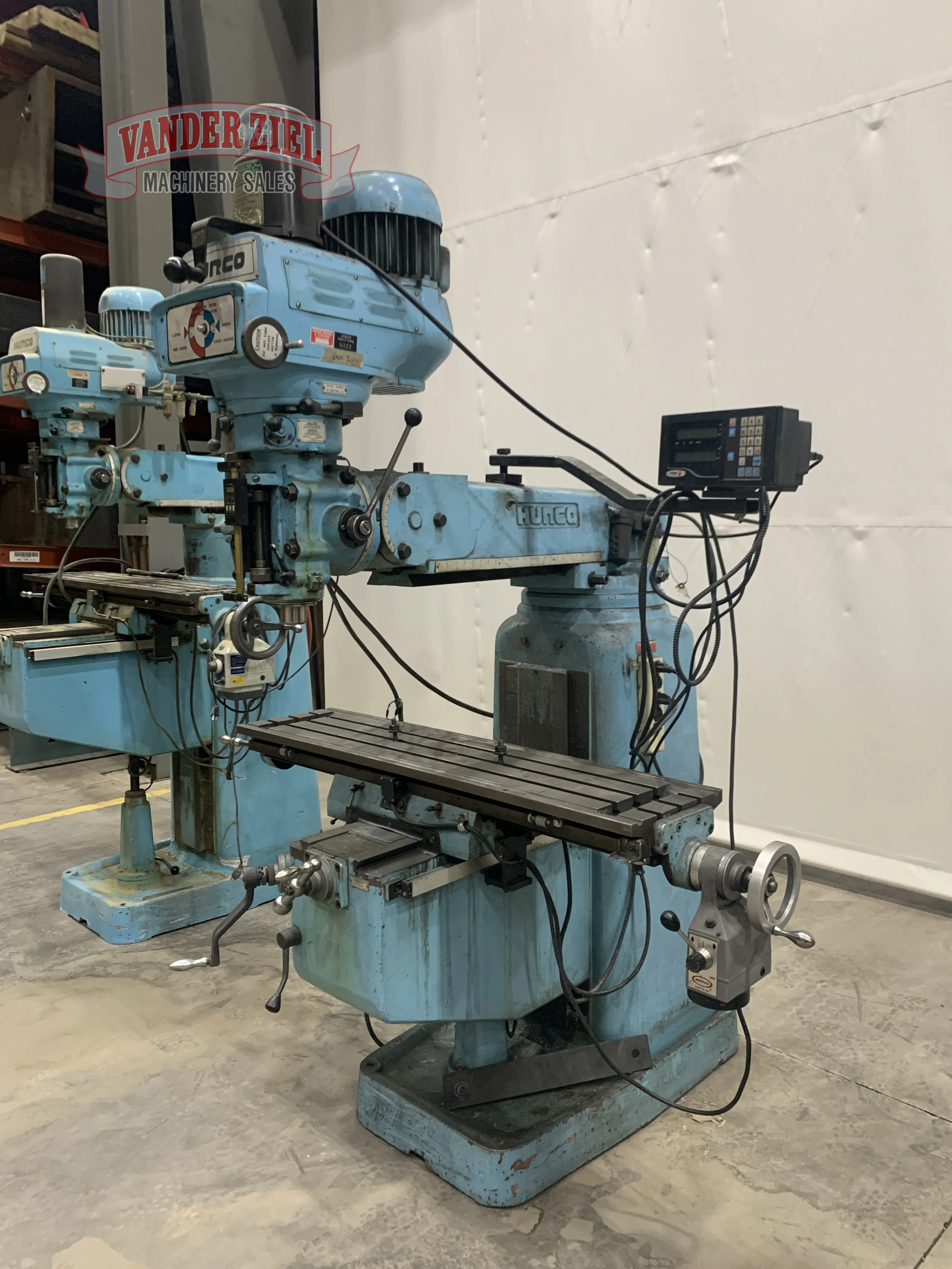 Hurco #SM-1, vertical knee mill, 12" x48" table, 3 HP, Fagor 3-Axis digital read out, power draw bar, #15655 - Image 3