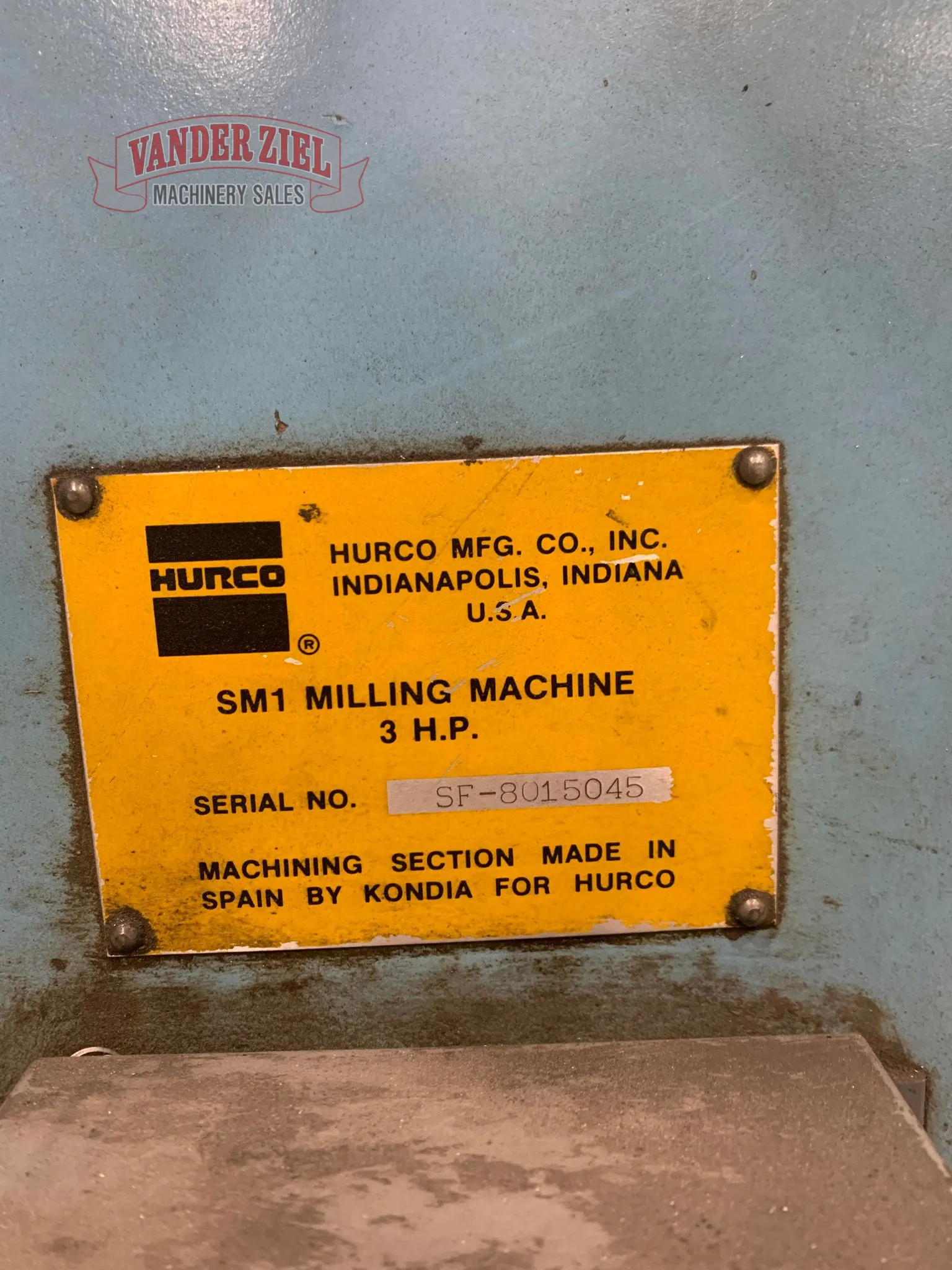 Hurco #SM-1, vertical knee mill, 12" x48" table, 3 HP, Fagor 3-Axis digital read out, power draw bar, #15655 - Image 7