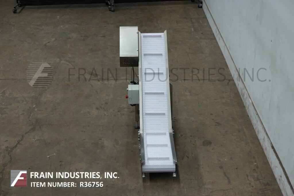 Ohlson #VFFX-35, Stainless Steel inclined cleated conveyor, 10" wide x 69" long belt with 1-1/4" high cleats - Image 3