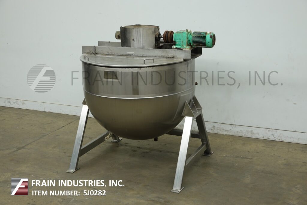 300 gallon Lee #300D9MS, 316 Stainless Steel jacketed double motion kettle, 54" dia x 40" deep with 20" - Image 1