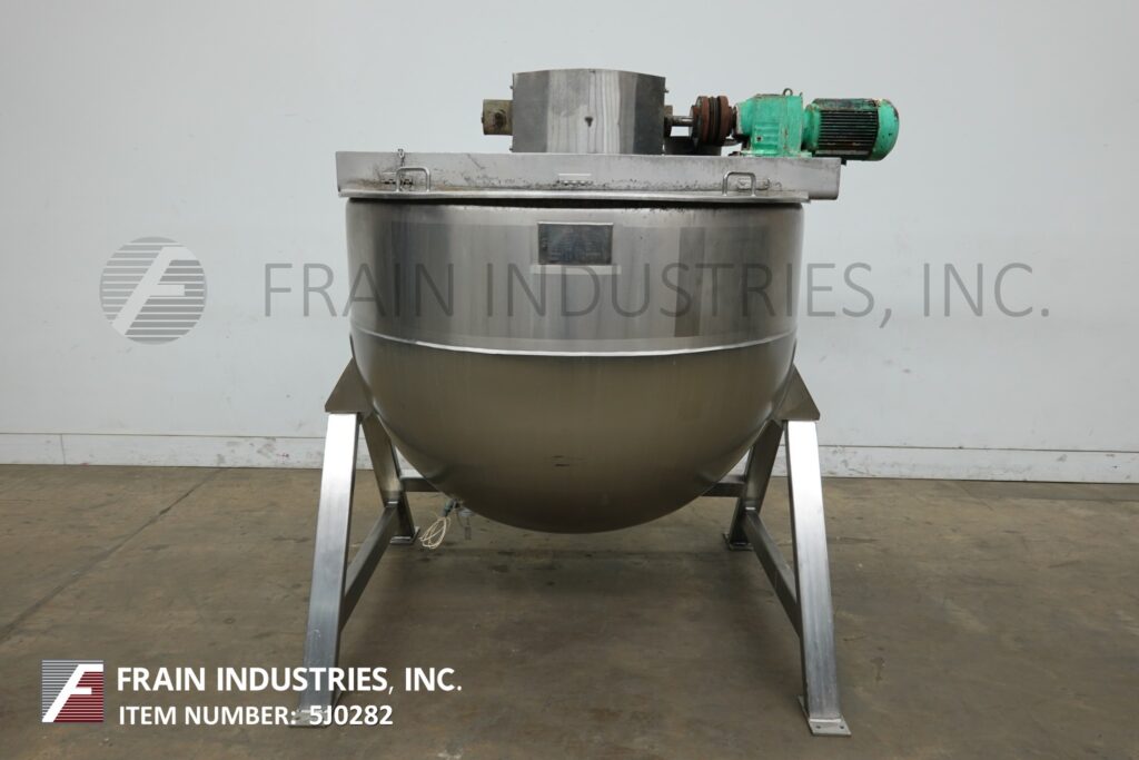 300 gallon Lee #300D9MS, 316 Stainless Steel jacketed double motion kettle, 54" dia x 40" deep with 20" - Image 2
