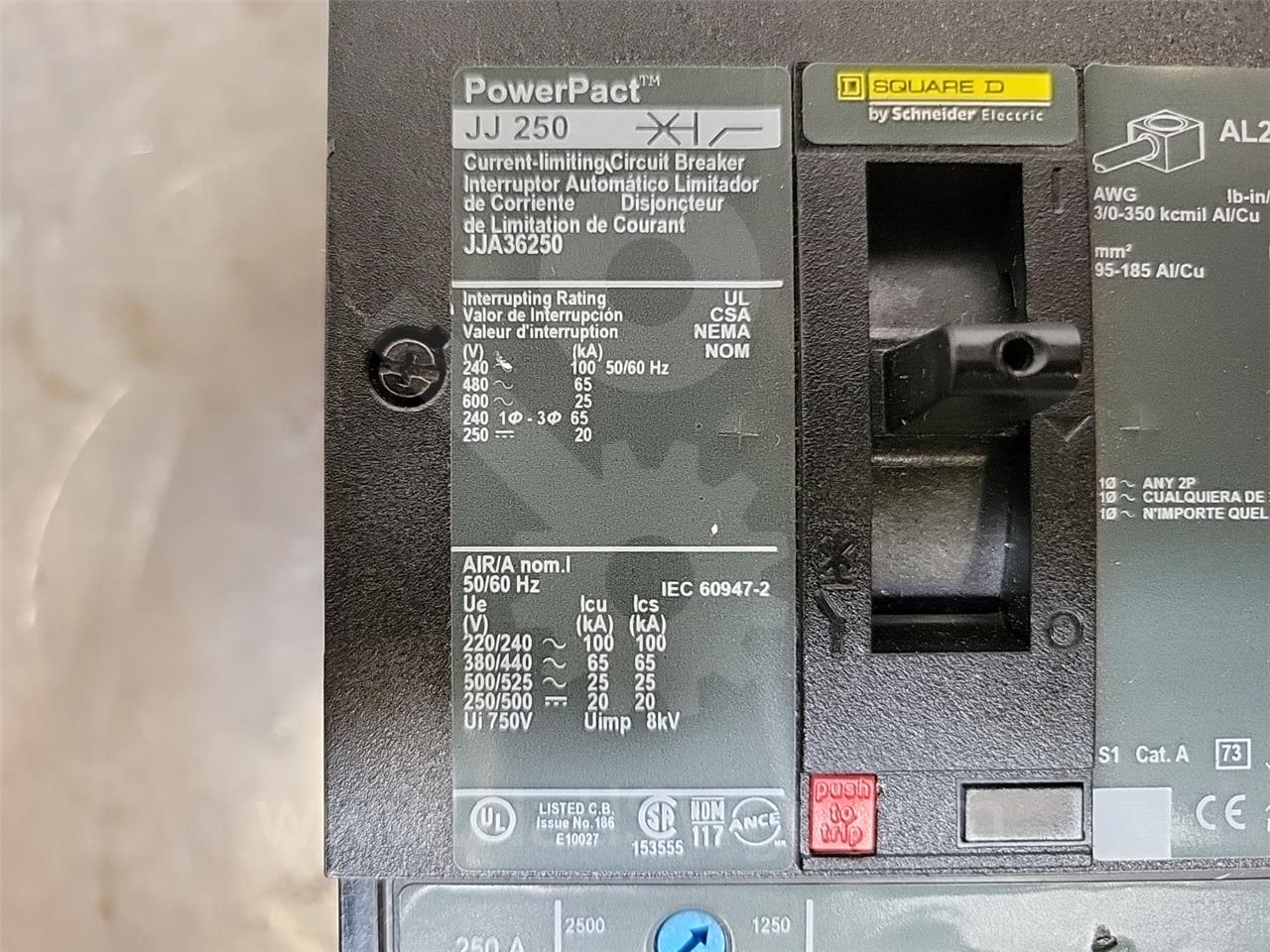Square D Jja Powerpact J-frame Mccb 250 Amps Thermal Magnetic Trip - Image 7