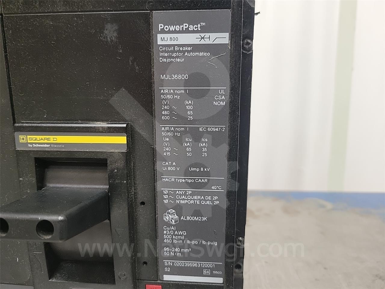 Square D Mjl Powerpact M-frame Mccb 800 Amps Trip - Image 7
