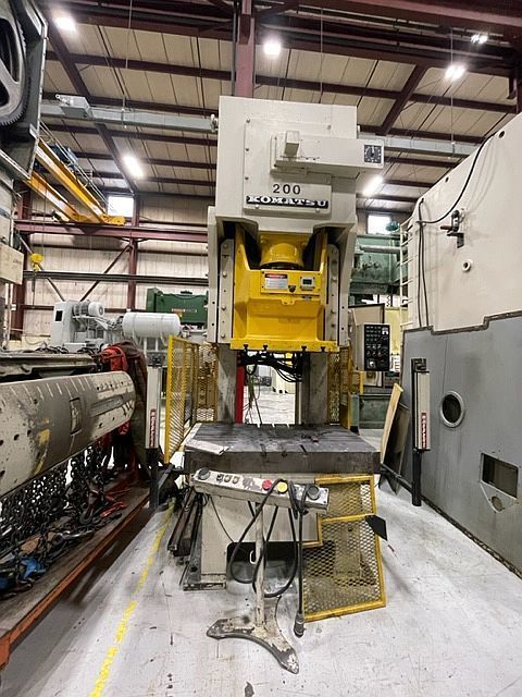 220 Ton, Komatsu #OBS-200-2, gap frame OBS mech press, 9.84" stroke, 18.9" shut height, 4.72" adj., 57.09" - Image 1