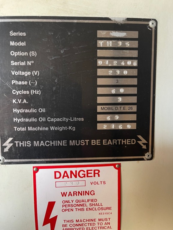 35 Ton, Samco #TH-35, die clicker press, 230 V., 3 KVA - Image 5