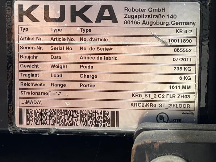 Kuka, KR-6-2, 6-Axis robot with KRC2edo5 controller w/7-Axis RTU, 6 Kg, 2011, #104790 - Image 2